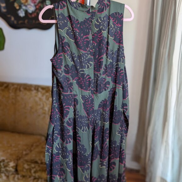 Arthur S. Levine Tahari Monstera Leaf Dress Size 12 - Picture 5 of 8